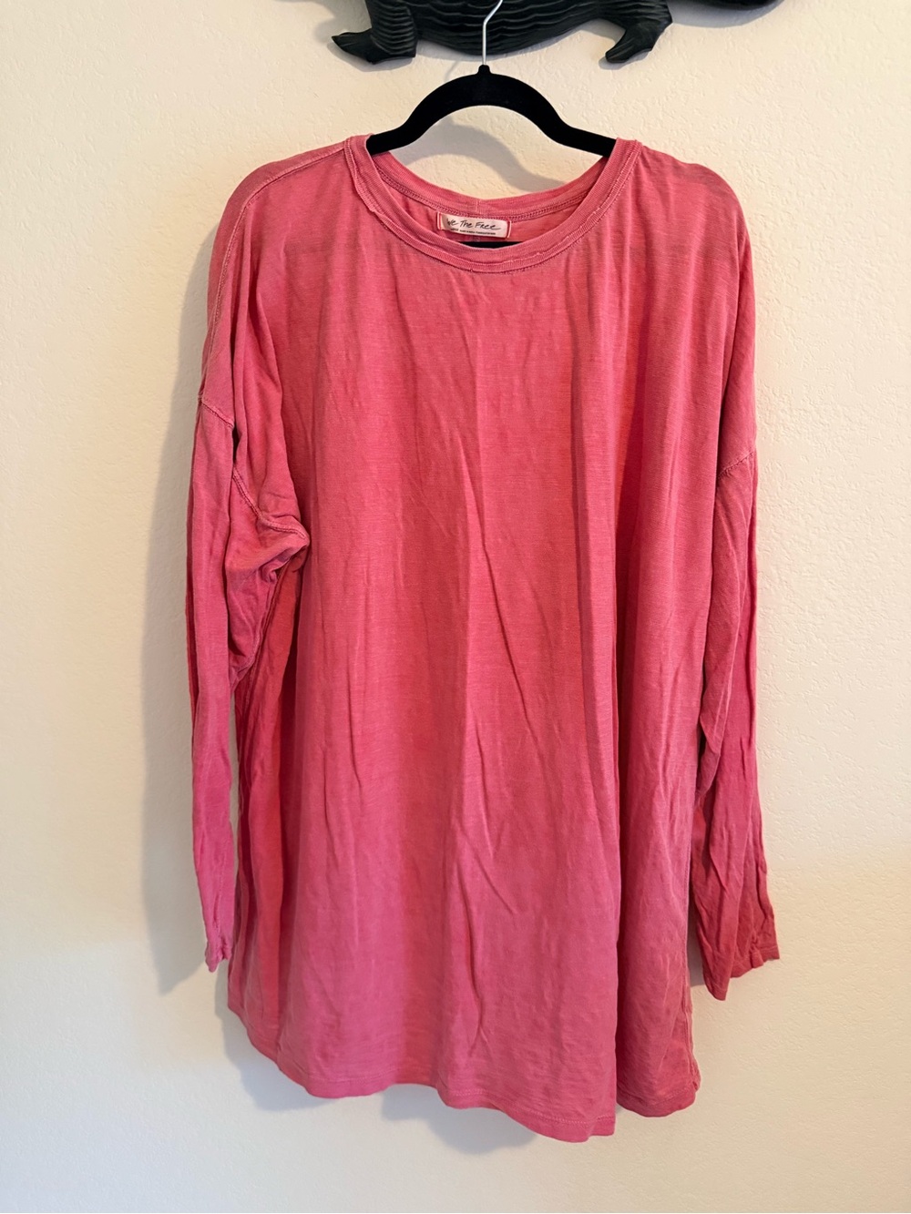 Free People Long Sleeve Pink Tee. Size Large